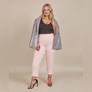 Brandon Maxwell Women's Blazer Jacket Silver Sequin Double Breasted Size 14 New